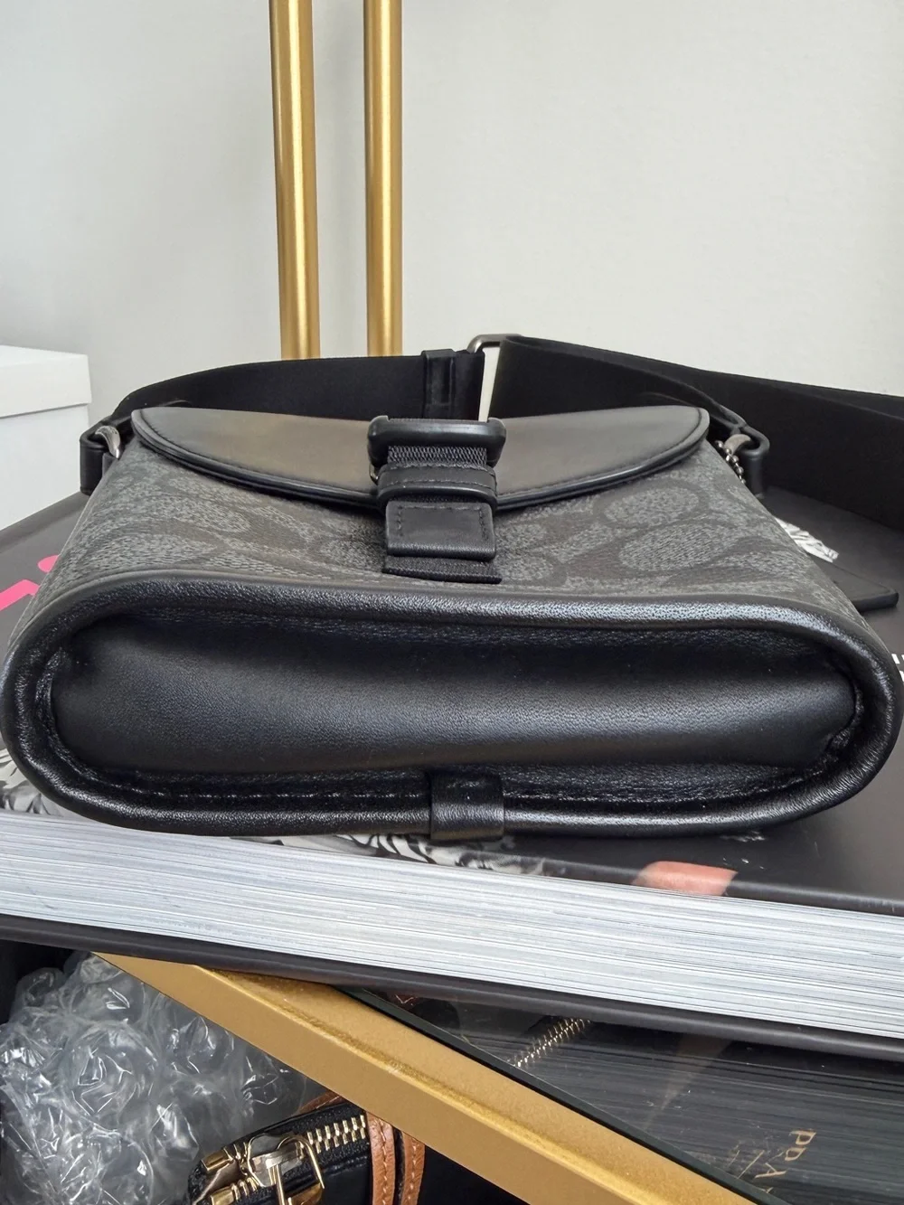 Coach Black Track Small Flap Crossbody